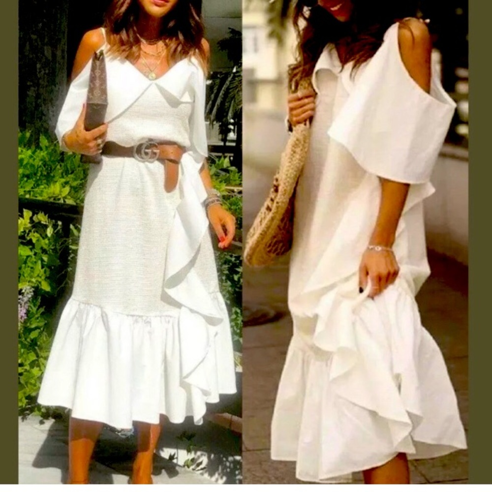 Zara BLOGGER favorite rustic ruffle dress